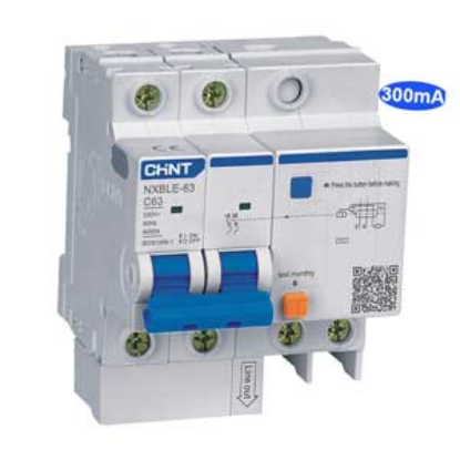 Ảnh của Cầu dao chống rò RCBO CHINT NXBLE-63 2P C63 300mA 6kA 