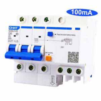Ảnh của Cầu dao chống rò RCBO CHINT NXBLE-63 3P C40 100mA 6kA 