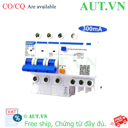 Ảnh của Cầu dao chống rò RCBO CHINT NXBLE-63 3P C40 300mA 6kA 