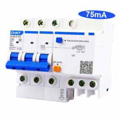 Ảnh của Cầu dao chống rò RCBO CHINT NXBLE-63 3P C40 75mA 6kA 