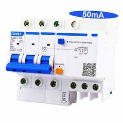 Ảnh của Cầu dao chống rò RCBO CHINT NXBLE-63 3P C50 50mA 6kA 