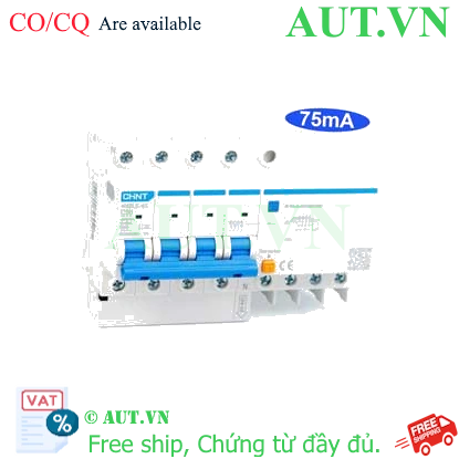 Ảnh của Cầu dao chống rò RCBO CHINT NXBLE-63 4P C50 75mA 6kA 