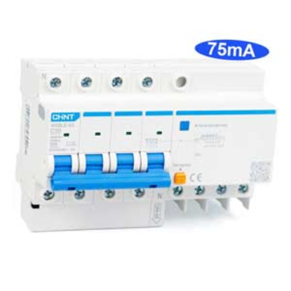 Ảnh của Cầu dao chống rò RCBO CHINT NXBLE-63 4P C50 75mA 6kA 
