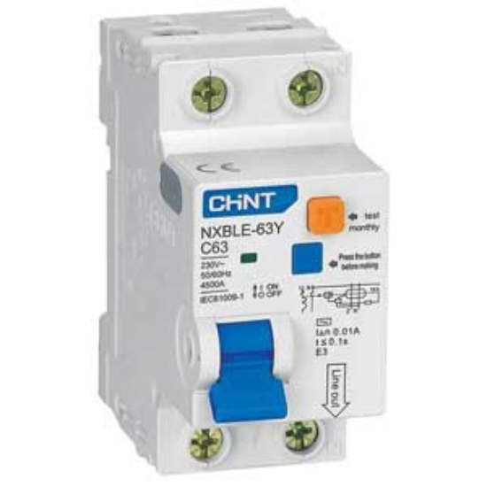 Ảnh của Cầu dao chống rò CHINT NXBLE-63Y 1P+N C63 0.01A 4.5kA 