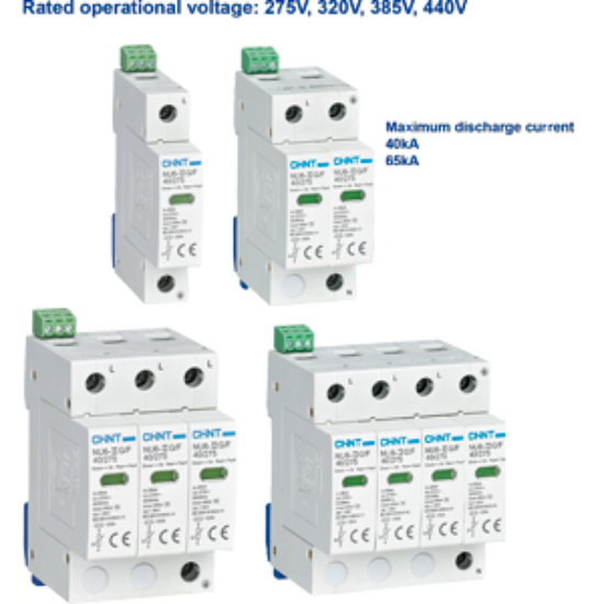 Ảnh của Chống sét lan truyền CHINT NU6-II/F 40kA/385V 2P 
