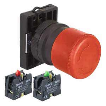 Ảnh của Nút nhấn đầu nấm, xoay để nhả, không đèn CHINT NP2-ES445 