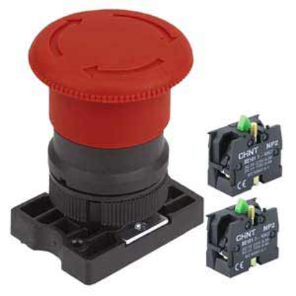 Ảnh của Nút nhấn đầu nấm, xoay để nhả, không đèn CHINT NP2-ES543 