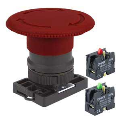 Ảnh của Nút nhấn đầu nấm, xoay để nhả, không đèn CHINT NP2-ES645 