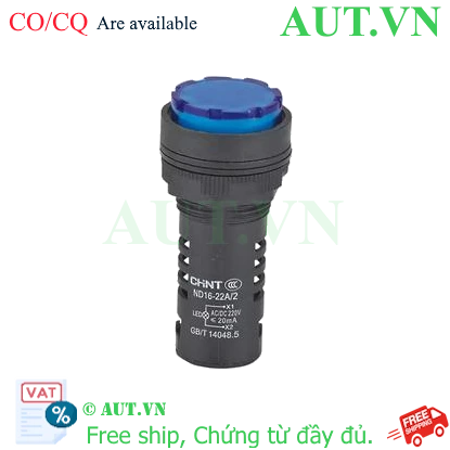 Ảnh của Đèn báo CHINT ND16-22A/2 220V BLU phi 22
