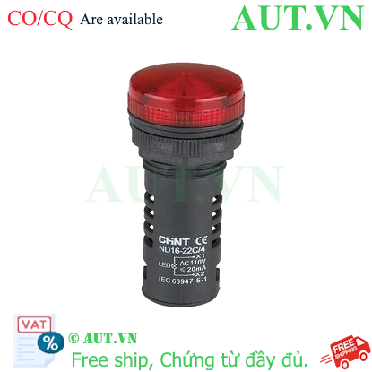 Ảnh của Đèn báo CHINT ND16-22C/4 110V RED phi 22