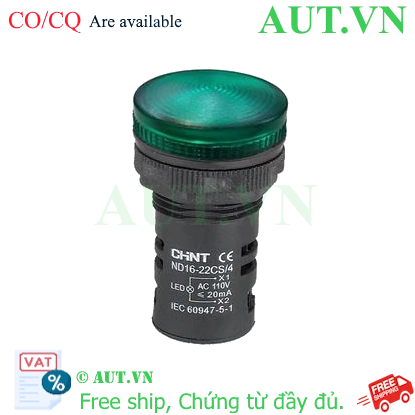 Ảnh của Đèn báo CHINT ND16-22CS/4 110V GRN phi 22