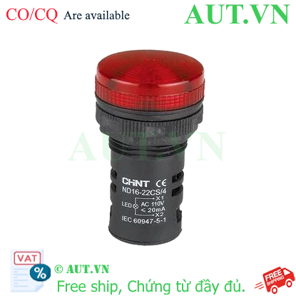 Ảnh của Đèn báo CHINT ND16-22CS/4 110V RED phi 22
