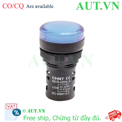 Ảnh của Đèn báo CHINT ND16-22DS/4 220V BLU phi 22