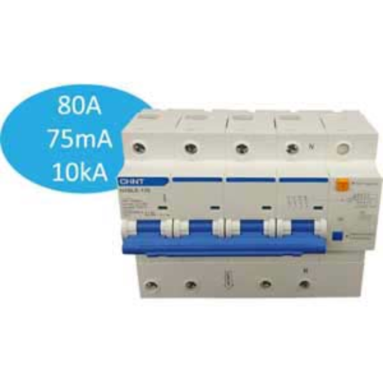 Ảnh của RCBO chống rò CHINT NXBLE-125 4P D80 75mA 