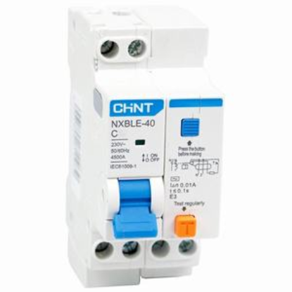 Ảnh của Áp tô mát chống giật (RCBO) CHINT NXBLE-40 1P+N C40 10mA 4.5kA 