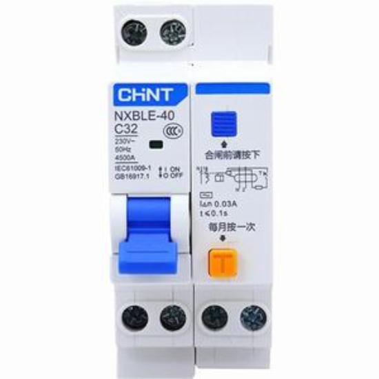 Ảnh của Áp tô mát chống giật (RCBO) CHINT NXBLE-40 1P+N C32 30mA 4.5kA 