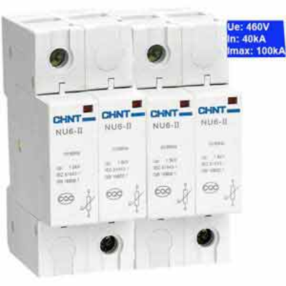 Ảnh của Thiết bị chống sét CHINT NU6-II 100kA/460V 2P 