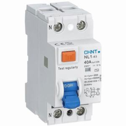 Ảnh của Aptomat chống giật CHINT NL1-63 2P 40A 300mA AC 6kA 