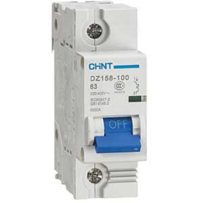 Ảnh của Aptomat cài CHINT DZ158-100 63A-1P-6kA .