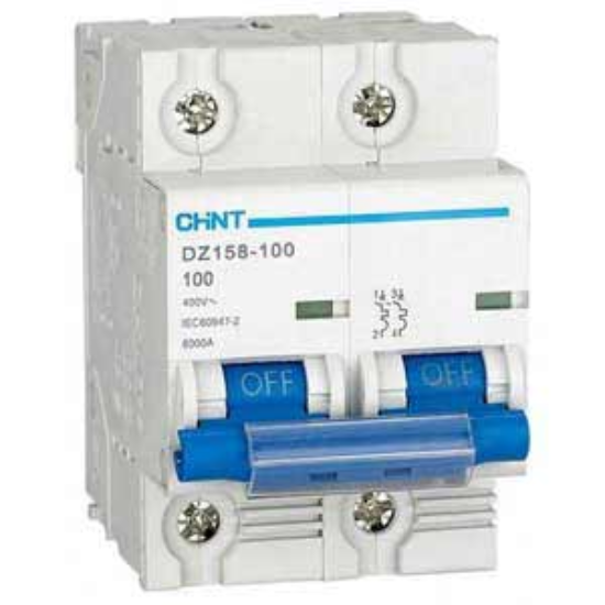 Ảnh của Aptomat cài CHINT DZ158-100 100A-2P-6kA .