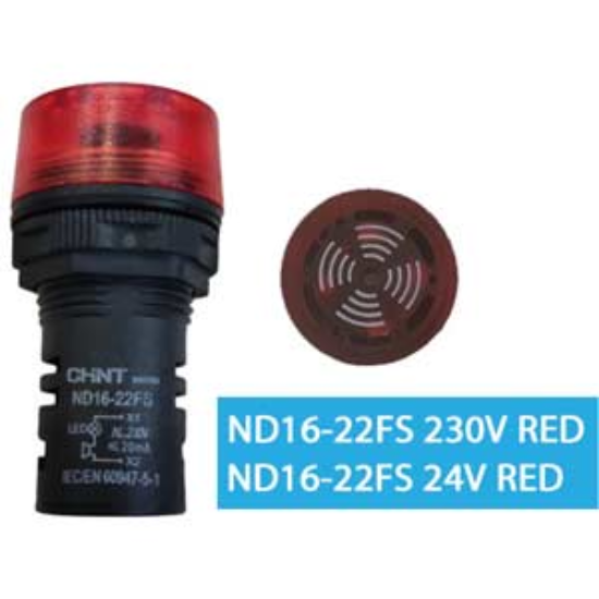 Ảnh của Còi báo 24V ND16-22FS AC/DC 24V RED Chint chính hãng