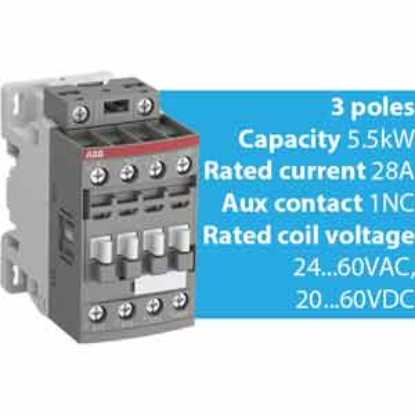 Ảnh của Khởi động từ 3 cực AC/DC 4...18.5kW ABB 1SBL157001R1101 (AF12-30-01-11) 