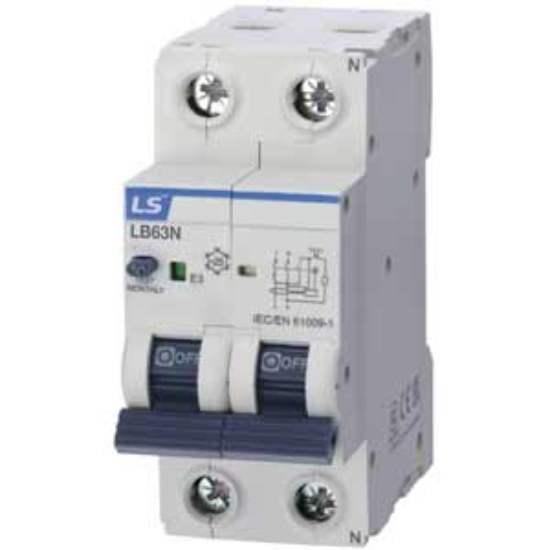 Ảnh của Aptomat chống giật dòng ngắn mạch 6kA LS LB63N 1P+N C32 30mA AC-TYPE 