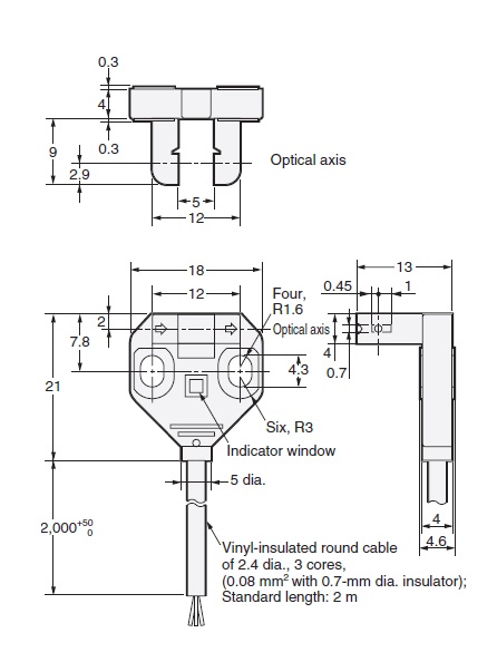 Ảnh của Cảm biến quang điện siêu nhỏ  Omron EE-SX871A 2M