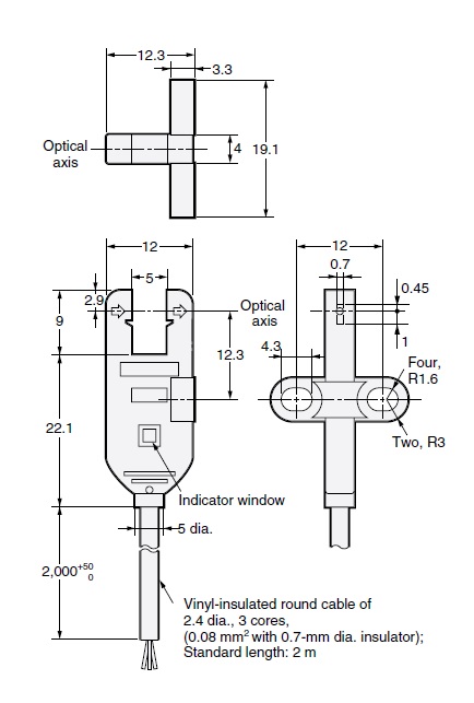 Ảnh của Cảm biến quang điện siêu nhỏ  Omron EE-SX872A 2M