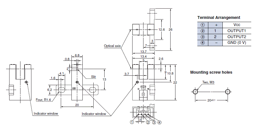 Ảnh của Cảm biến quang điện siêu nhỏ  Omron EE-SX972P-C1