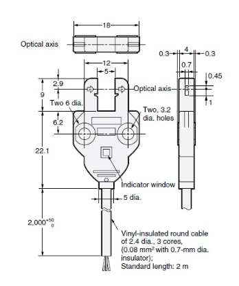 Ảnh của Cảm biến quang điện siêu nhỏ Omron EE-SX870P 2M