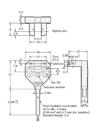 Ảnh của Cảm biến quang điện siêu nhỏ Omron EE-SX871P 2M