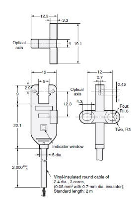 Ảnh của Cảm biến quang điện siêu nhỏ Omron EE-SX872P 2M