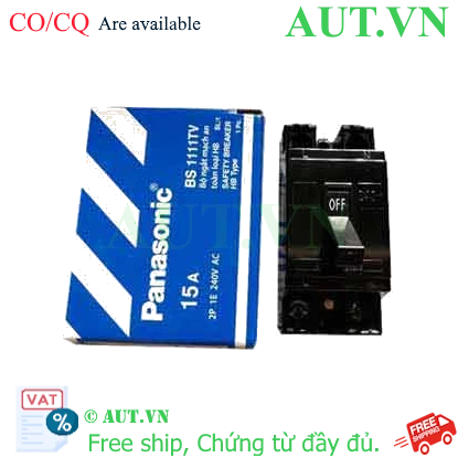 Ảnh của CB cóc 15A BS1111TV Panasonic 2P, 1.5kA, 240VAC
